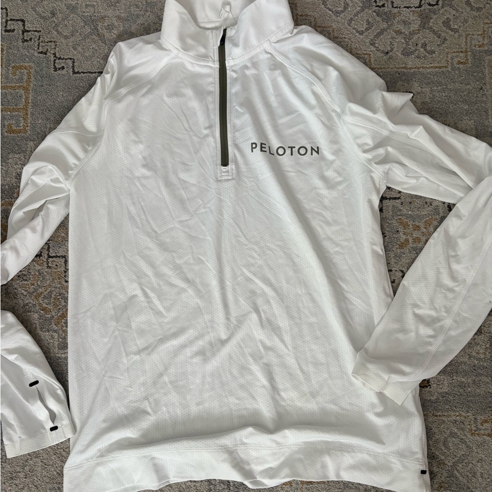 Peloton White Quarter-Zip Sweatshirt